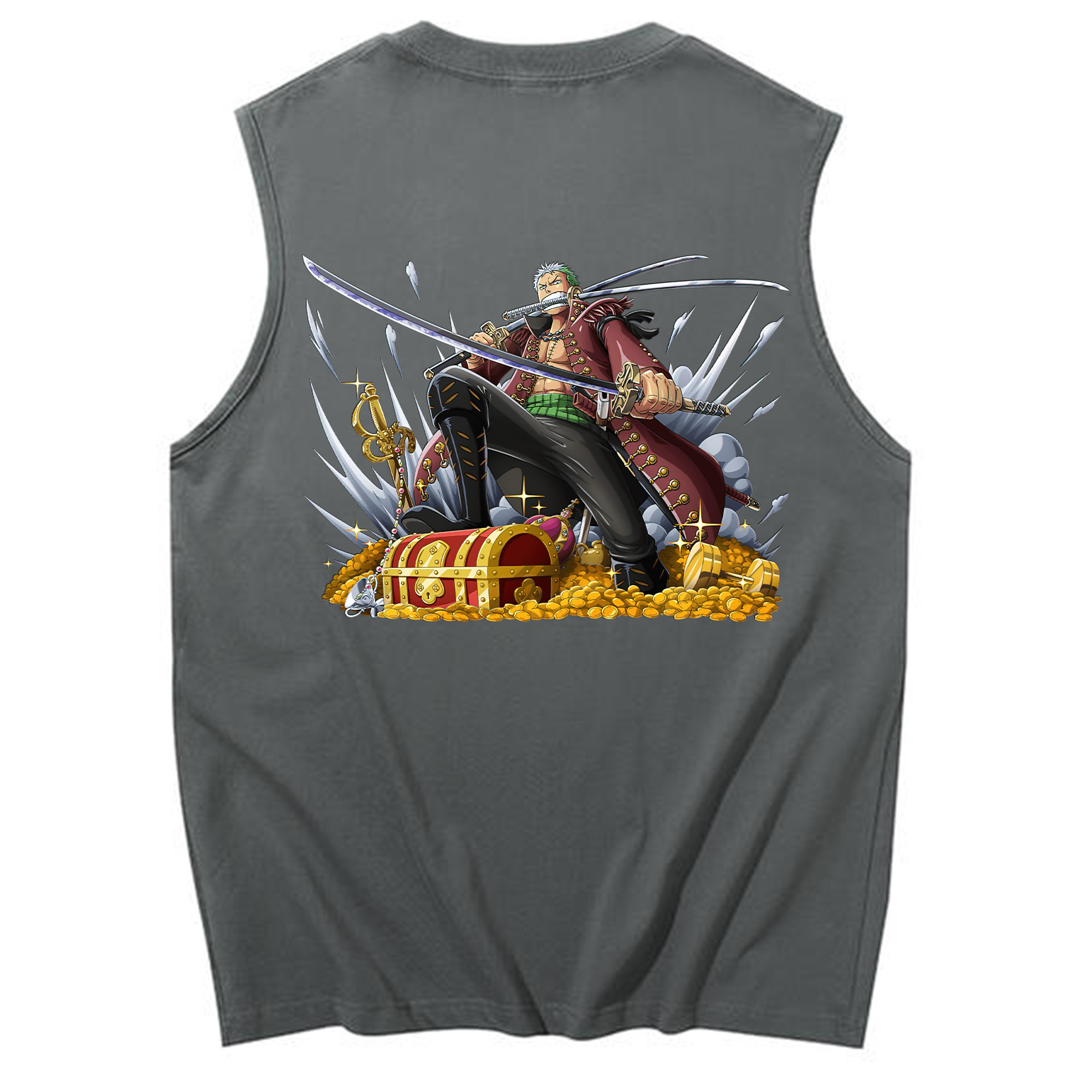 ワンピース ロロノア・ゾロ ONE PIECE Roronoa Zoro コットン100％タンクトップ（背面プリント）